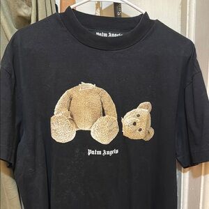 Palm Angels Black T-Shirt with Teddy Bear Graphic